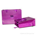 1c Printing Sun 210g Purple Art Paper Gift Bag, Ribbon Hand